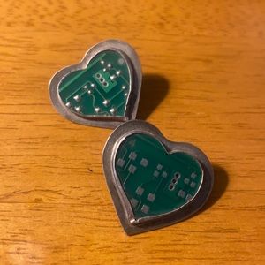 Computer chip earrings